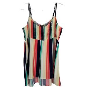 Torrid Multicolored Stripped Spaghetti Top Summer Vacation Blouse Tank 0-L-12